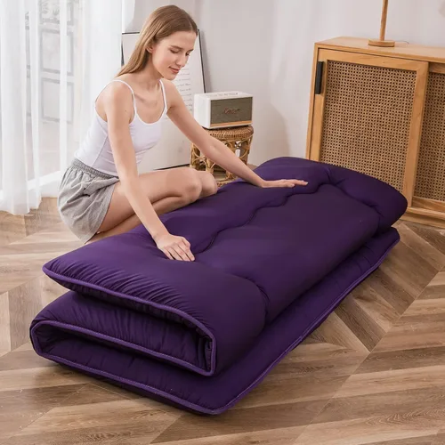 Vista 69 de Colchón futón japonés de piso gris constelación, de piso tatami, portátil, para acampar, para niños, sofá cama plegable enrollable con protector