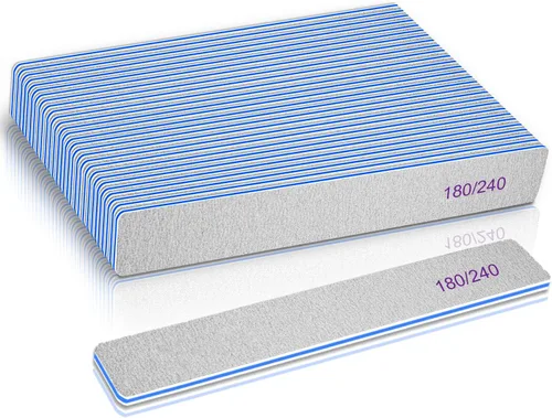 Vista 13 de Lima de uñas de grano 60/60 para uñas acrílicas, limas de uñas súper ásperas, tableros de esmeril para uñas artificiales, uñas postizas, lima