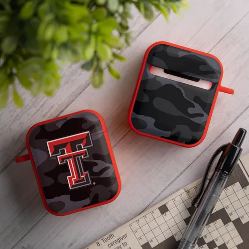 Vista 2 de AFFINITY BANDS Texas Tech Red Raiders Camo HDX - Funda compatible con Apple AirPods Generaciones 1 y 2