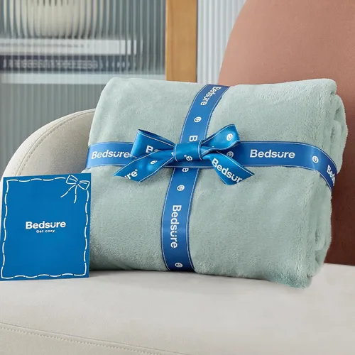 Vista 112 de Bedsure - Manta de vellón, tamaño queen, suave, ligera, afelpada, mullida, acogedora, de microfibra de lujo, color gris claro, 90 x 90 pulgadas