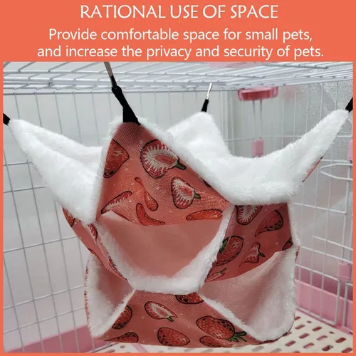 Vista 7 de LEFTSTARER Hamaca de triple capa para mascotas, jaula de animales para mascotas, accesorios para cama para ratas, conejillos de indias, hurón, Gris