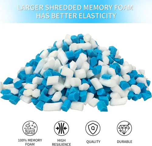 Vista 4 de Relleno de Espuma Viscoelástica Triturada de 5 Libras para Puf, Partículas de Gel Añadidas Cómodo y Suave, Muy Adecuado para Rellenar Pufs