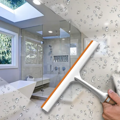 Vista 5 de SCRUBIT Escobilla de goma ligera para ventanas y duchas, limpiacristales, parabrisas de coche y espejo, herramienta de limpieza sin rayas