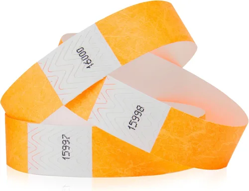 Vista 26 de Paquete variado de 1000 pulseras Wristco de 10 colores Tyvek para eventos, cómodas pulseras de papel resistentes a desgarros, pulseras