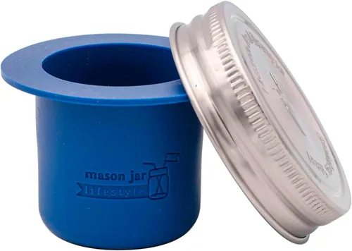 Vista 17 de Mason Jar Lifestyle Taza divisora para ensaladas, salsas y aperitivos. Contenedor de almuerzo Bento sin plástico (boca regular, verde hoja)