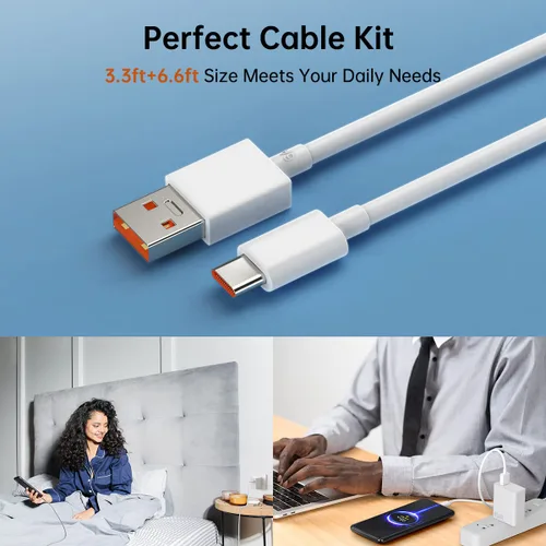 Vista 7 de 6A para Xiaomi Cable 120W Hypercharge Turbo Tipo C Cargador de cable de carga rápida para Xiaomi 15 14 13 12s Pro Lite Redmi Note K80 K70 K60 K50 11