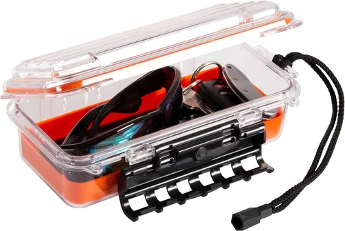 Vista 7 de Plano Guide Series 3700 Field Box Caja Impermeable, Azul, Grande, Caja Seca Impermeable con Correa para la Muñeca para Barco, Kayak y Campamento