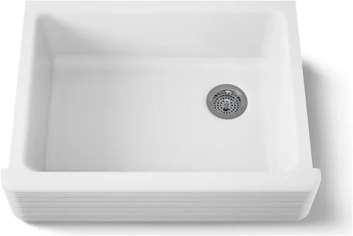 Vista 61 de KOHLER Whitehaven® K-6427-42 - Fregadero de cocina empotrado de 35-3/4 pulgadas, autorecortable, Smart Divide, Grande/Mediano con Delantal alto