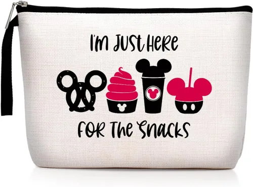 Hanamiya Na Bolsa de aperitivos para viajes, divertida bolsa de maquillaje impermeable, lavable, reutilizable para viajes, playa, bonitas bolsas de