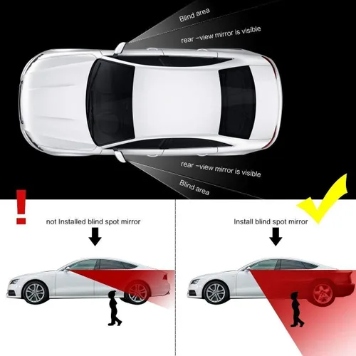 Vista 28 de x xotic tech Blind Spot Mirror, 2'' Black Round HD Glass Convex Rear View Mirror, 360° Rotate Wide Angle, Universal for Car SUVs Truck Motorcycle(2