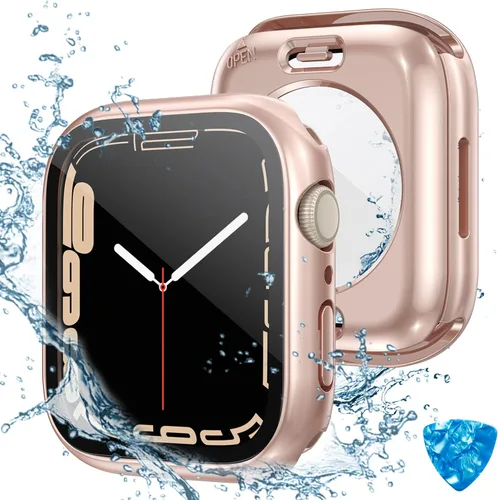 Vista 22 de Tensea - Funda protectora de pantalla impermeable para Apple Watch (2 en 1) para Apple Watch Serie SE 6, 5, 4, accesorios de 40 mm, iWatch protector
