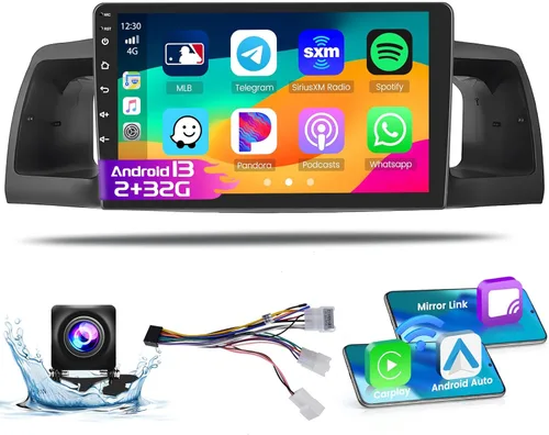 Roinvou Estéreo Android CarPlay 2+32G para Toyota Corolla EX 2005-2012, pantalla táctil de 9 pulgadas, navegación GPS en el tablero con CarPlay
