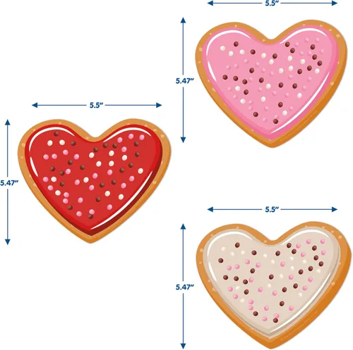 Vista 7 de Eureka Galletas de San Valentín recortadas de papel para decoración de aula para profesores, 36 piezas