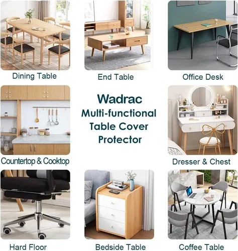 Vista 3 de Tapete de plástico transparente para recubrir escritorios de varios tamaños para proteger la superficie de los muebles, de vinilo transparente