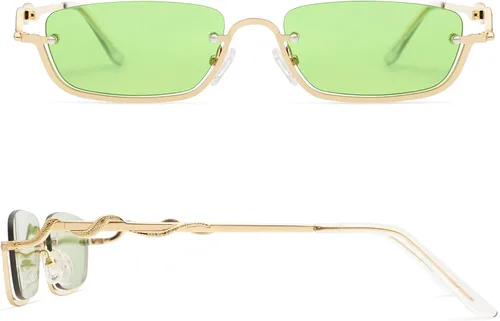 Y2K AP3649 - Lentes de sol de serpiente para mujeres y hombres, angostos, rectangulares, Y2k