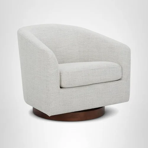 Vista 69 de CHITA - Silla giratoria decorativa, tapizada en terciopelo con certificación FSC, estilo barril, para sala de estar, completamente ensamblada