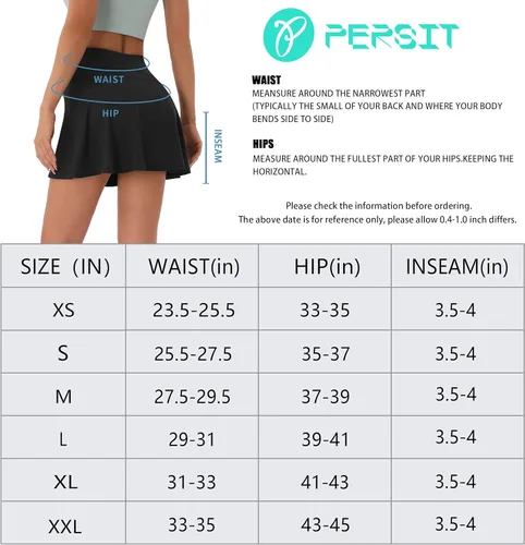 Vista 7 de Persit Falda de tenis atlética de cintura alta para mujer, con bolsillos para pelotas