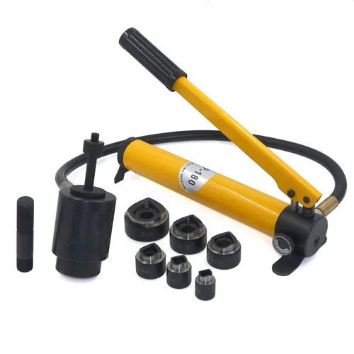 Vista 2 de HTTMT - Juego hidráulico de perforación perforadora de 6 troqueles bomba manual (0.630-2.008 in, 5/8" - 2 1/64") 8T [P/N: ET-TOOL006-AMARILLO]