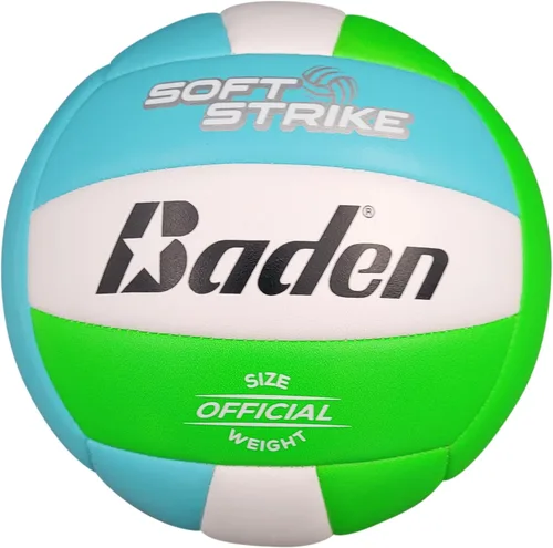 Baden | Soft Strike | Voleibol Recreativo de Cuero Sintético Amortiguado | Interior/Exterior para Principiantes y Jóvenes | Tamaño Oficial