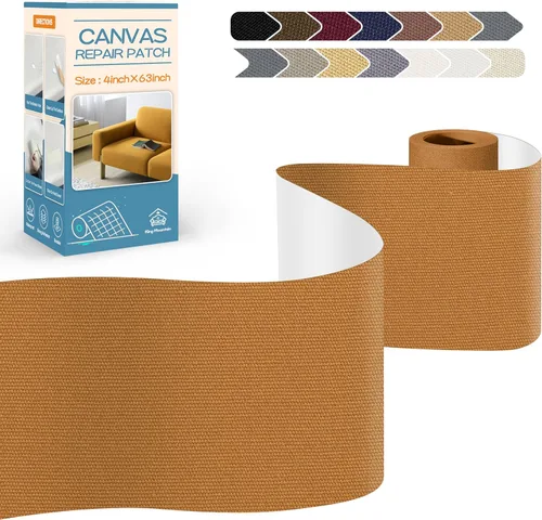 Vista 30 de KING MOUNTAIN Cinta de reparación de lona, parche para equipos para exteriores, 4 x 63 pulgadas, impermeable, autoadhesiva para reparar cubiertas