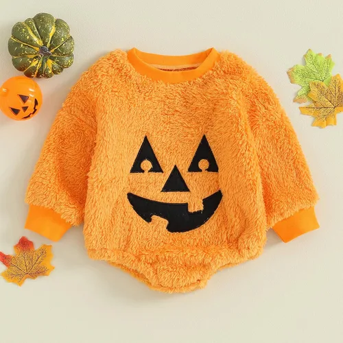 Vista 2 de Thorn Tree Sudadera de manga larga de Halloween para bebé, niño, niña, suéter de gran tamaño, cuello redondo, ropa de otoño e invierno