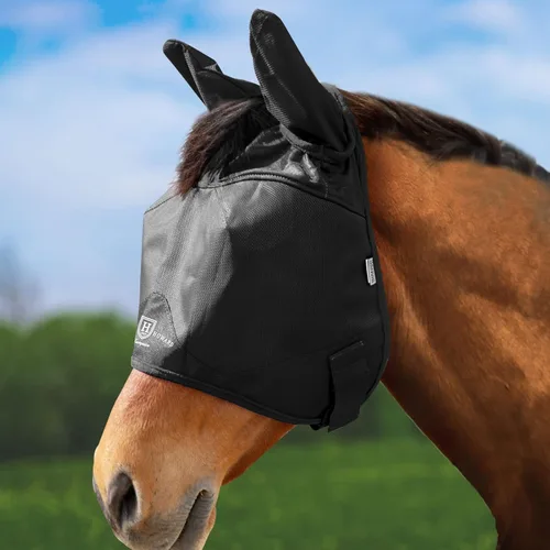 Vista 10 de Harrison Howard Telas multifunción a prueba de rayos UV acolchado de vellón grueso máscara de mosca de caballo media cara con orejas magenta