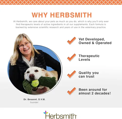Vista 8 de Herbsmith Dolores de confort – Alivio del dolor a base de hierbas para perros + gatos – para dolores de mascotas + dolores – Suplemento