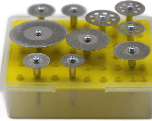 Vista 5 de Rueda de corte de diamante, 5 unidades de discos de corte de diamante de 1/8 pulgadas, juego de cuchillas de rueda de corte viene con herramienta