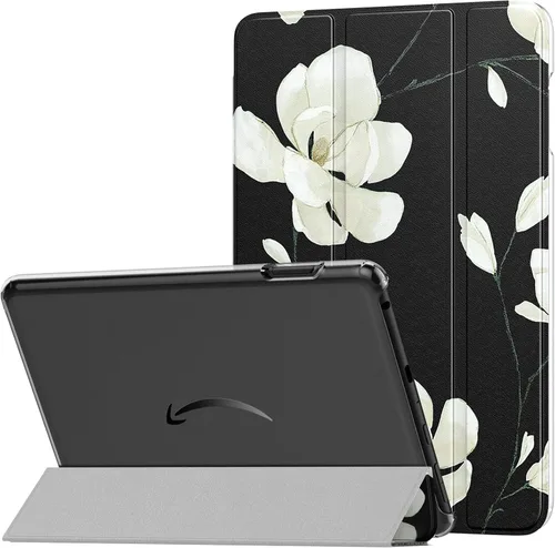 Vista 14 de MoKo Funda para tablet Amazon Kindle Fire HD 8 y 8 Plus (12/10ª generación, 2024/2022/2020) de 8 pulgadas, funda de piel sintética con triple