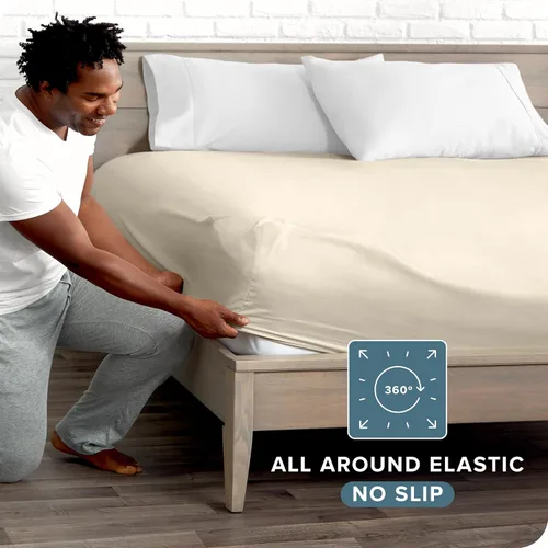 Vista 11 de Bare Home - Sábana bajera ajustable tamaño individual XL, microfibra 1800 muy suave y duradera, para colchones altos; color blanco