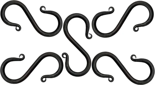 Vista 11 de Lord of Battles Viking Iron S Shaped Hook Set Iron Hanging Cooking Stand Camping Accessory Hand Forged Black Finish Functional Accessory