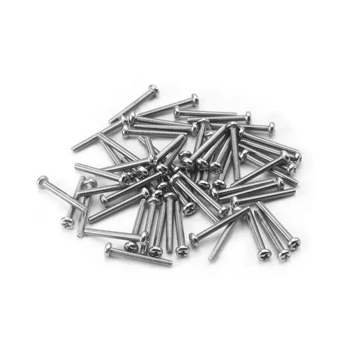 Vista 152 de MroMax 30 tornillos de máquina Phillips de cabeza plana M2 x 0.197 in, acero inoxidable 304 18-8, rosca completa, tornillos de cabeza cruzada gris