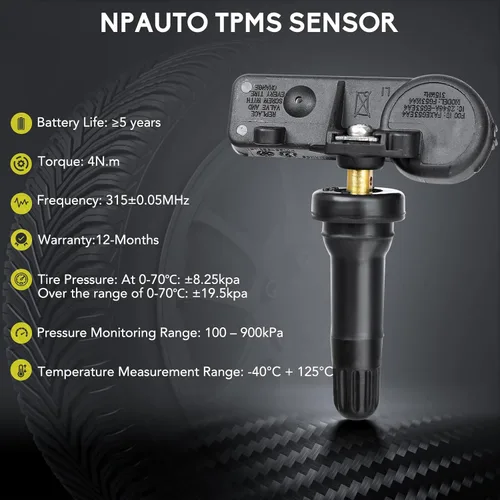 Vista 4 de NPAUTO TPMS Sensor de presión de neumáticos para Ford F150 06-08 Explorer Mustang Ranger Expedition Escape Focus Lincoln Mazda Mercury, paquete de 4