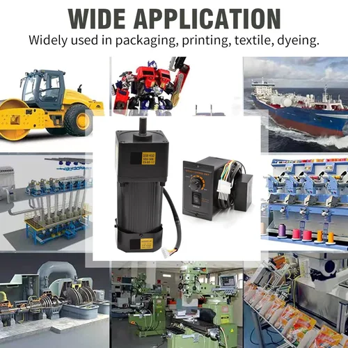 Vista 5 de Motor de engranaje de la CA de 250W 5K 110V, motor variable ajustable del reductor del engranaje con el regulador de la velocidad para la industria