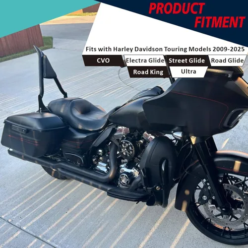 Vista 4 de YHMOTO Respaldo de pasajero extraíble Sissy Bar de 22" Pulgadas con kits de hardware de acoplamiento Compatible con modelos Harley Touring 2014-2025