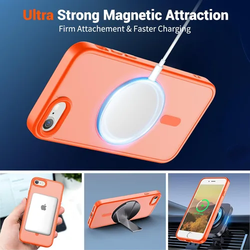 Vista 825 de SUPFINE - Funda magnética para iPhone 13 Pro Max (compatible con MagSafe), (protección contra caídas de grado militar de 10 pies), delgada, Negro