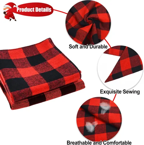 Vista 4 de Malier Paquete de 2 bandanas para perro de Navidad clásica a cuadros para mascotas, bufanda, baberos triangulares, pañuelos, accesorios de disfraz