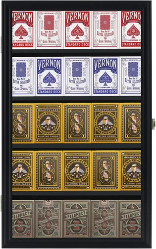 Vista 2 de The Playing Card Frame - Marco para 25 cubiertas con soporte para montaje en pared (acabado negro)