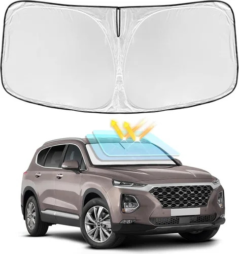 Vista 39 de Parasol para parabrisas de 4 capas, ajuste personalizad, tela 240T, plegable, bloquea los rayos ultravioletas, accesorios de automóvil