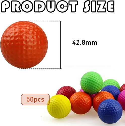 Vista 2 de 50 pelotas de práctica de golf de espuma, bolas de práctica de espuma de vuelo limitado, para aliviar el estrés, deportes, de sensación realista