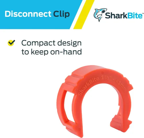 Vista 4 de SharkBite Clip de desconexión de 1-1/2 pulgadas para empujar para conectar accesorios de plomería de latón, UXLDC41