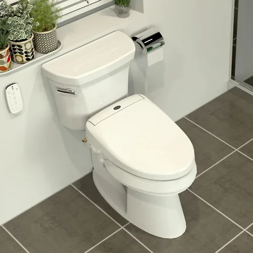 Vista 6 de Asiento de inodoro de bidé alargado: Asiento de inodoro electrónico con bidé calentado, lavado con agua tibia, secador de aire caliente, control