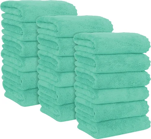 Vista 18 de MOONQUEEN Paquete de 6 toallas de mano de alta calidad, secado rápido, toallas de microfibra de terciopelo coral altamente absorbentes, multiusos