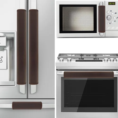 Vista 10 de 5 piezas de cubierta de manija de puerta de refrigerador, lavable para electrodomésticos de cocina, nevera, horno, microondas, lavavajillas