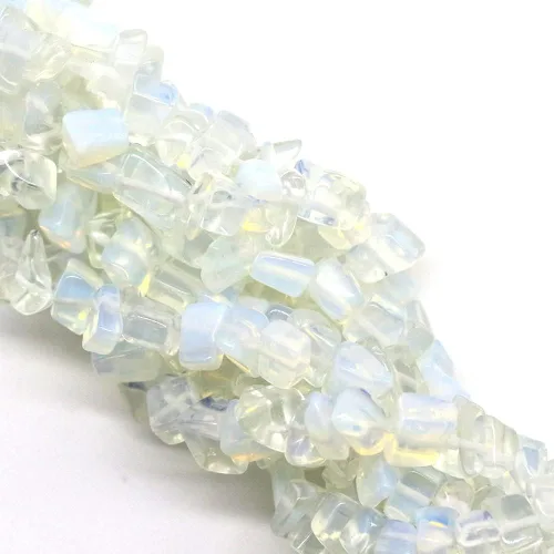 Vista 20 de 260 piezas de cuentas de cristal de amazonita natural en forma de astilla de 5 mm a 8 mm, cuentas de gemas irregulares con agujeros para hacer