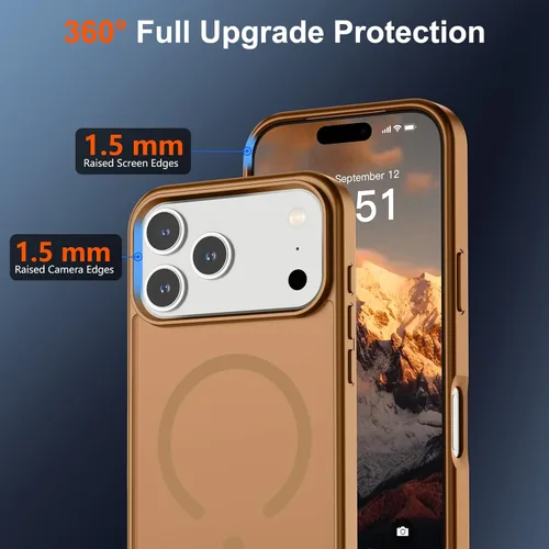 Vista 1911 de SUPFINE - Funda magnética para iPhone 13 Pro Max (compatible con MagSafe), (protección contra caídas de grado militar de 10 pies), delgada, Negro