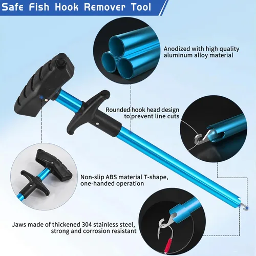 Vista 6 de XBLACK Kit de herramientas de pesca, alicates de pesca, pinza de pescado, báscula de pesca, herramientas de agarre de pescado, equipo de pesca