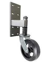 Rueda de puerta con resorte resistente, capacidad de 600 libras, rueda de goma de 8 pulgadas en hierro fundido