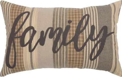 Vista 23 de VHC Brands Sawyer Mill - Almohada decorativa familiar azul para sofá, sofá o cama, 14 x 22 pulgadas