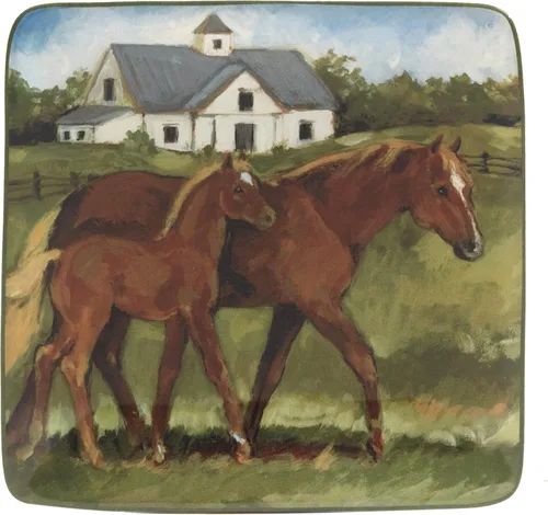 Vista 2 de Certified International York Stables - Platos para canapé, almuerzo, aperitivo, 6 pulgadas, juego de 4 diseños surtidos